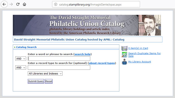 Search Our Catalog Philatelic Union Catalog